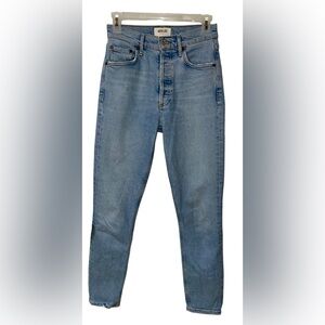 Agolde Jeans Women’s 24 Denim Designer Blue Light Wash Button Fly High Rise